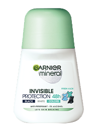 Garnier Mineral Deo Invisible Black, White & Colors Fresh 48h antiperspirant Roll-on